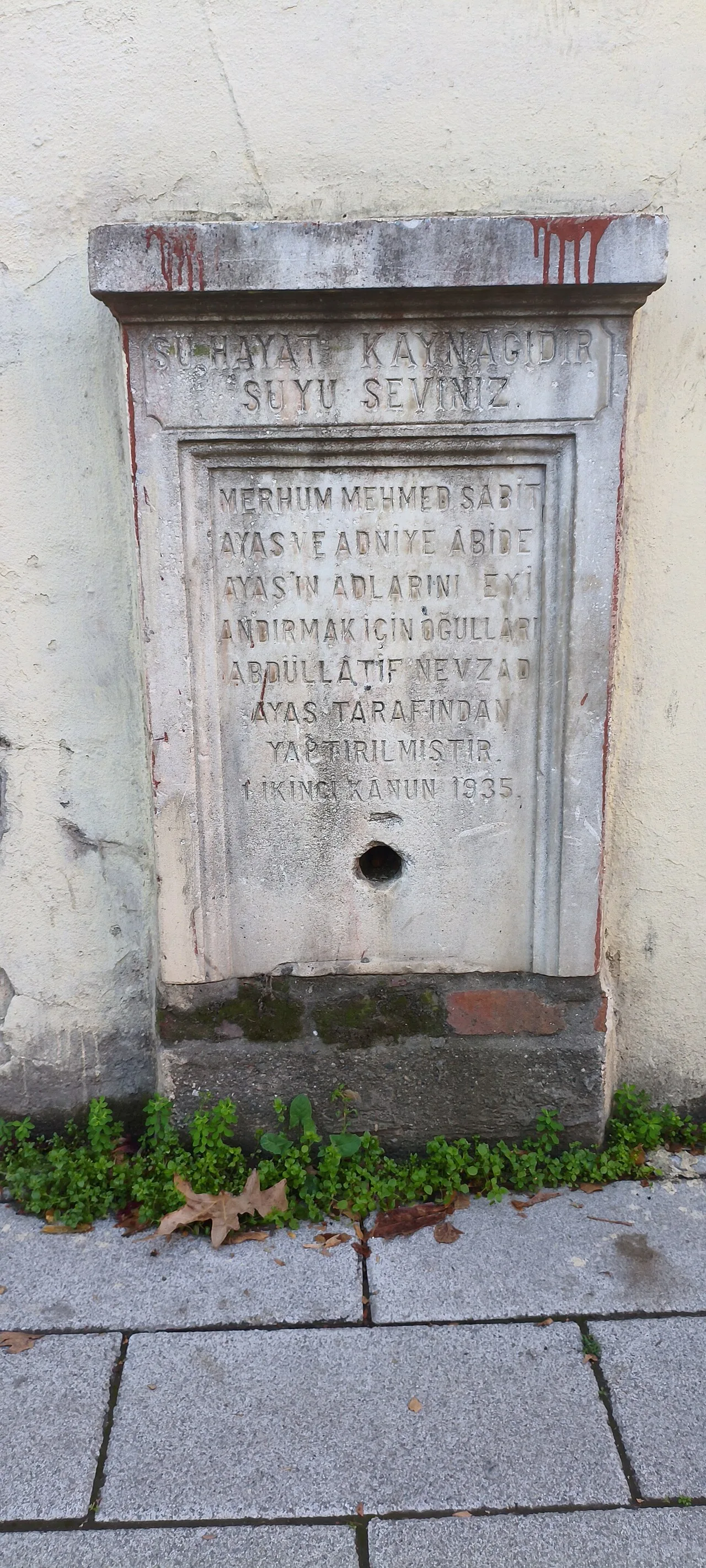 Mehmed Sabit Adniye Abide Ayas Çeşmesi - İstanbul