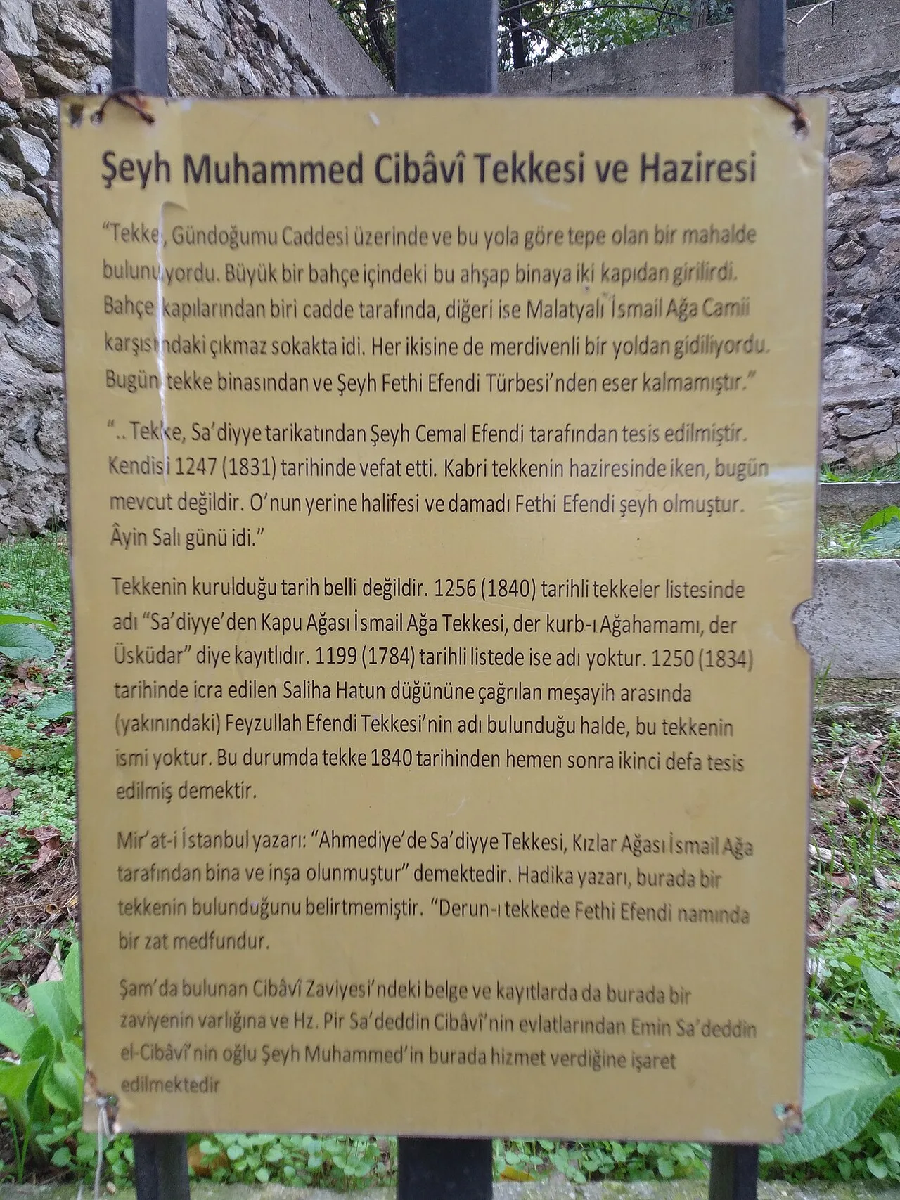 Şeyh Muhammed Cibavi Tekkesi Haziresi - İstanbul